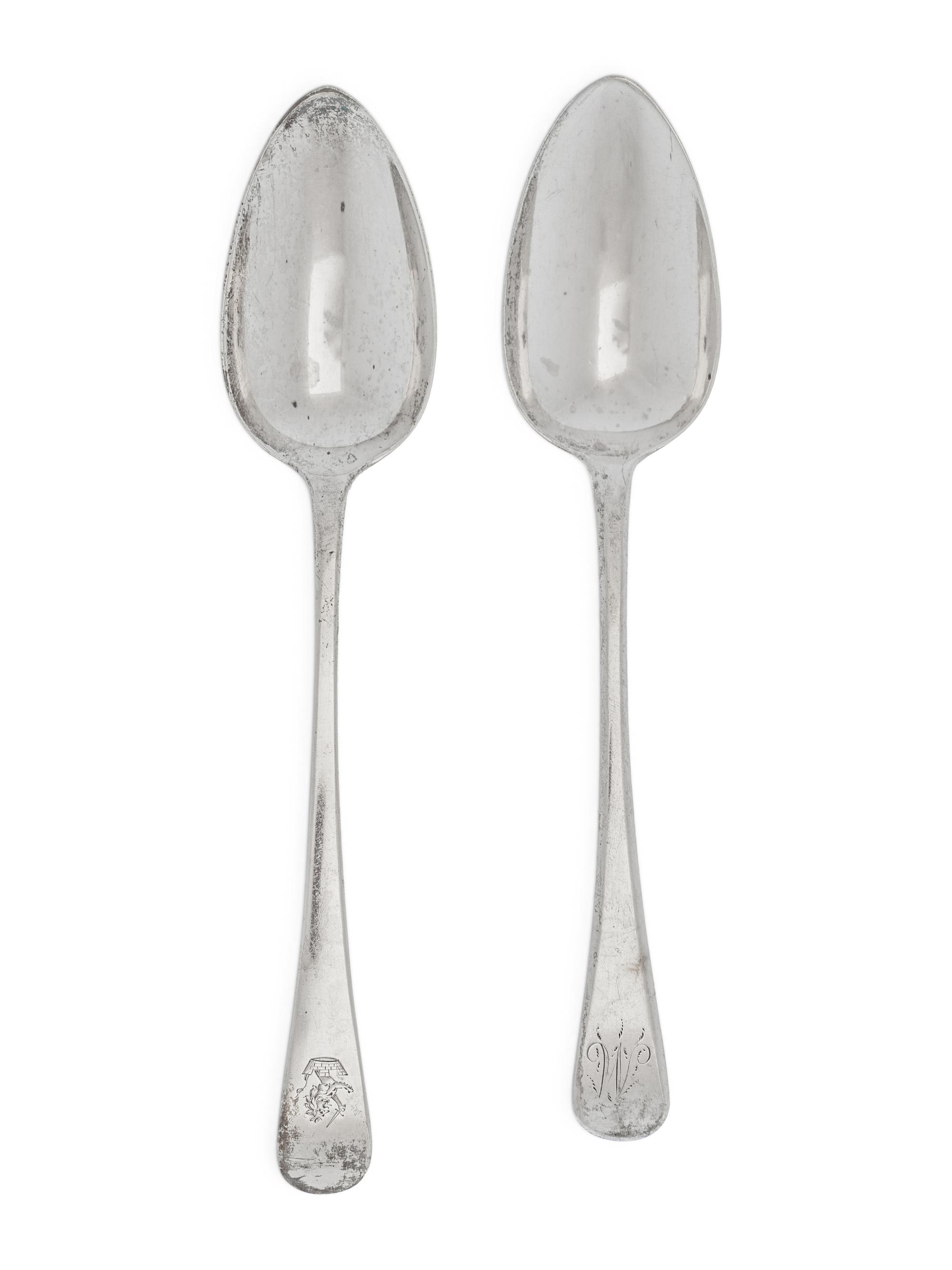 Two George III Silver Serving Spoons