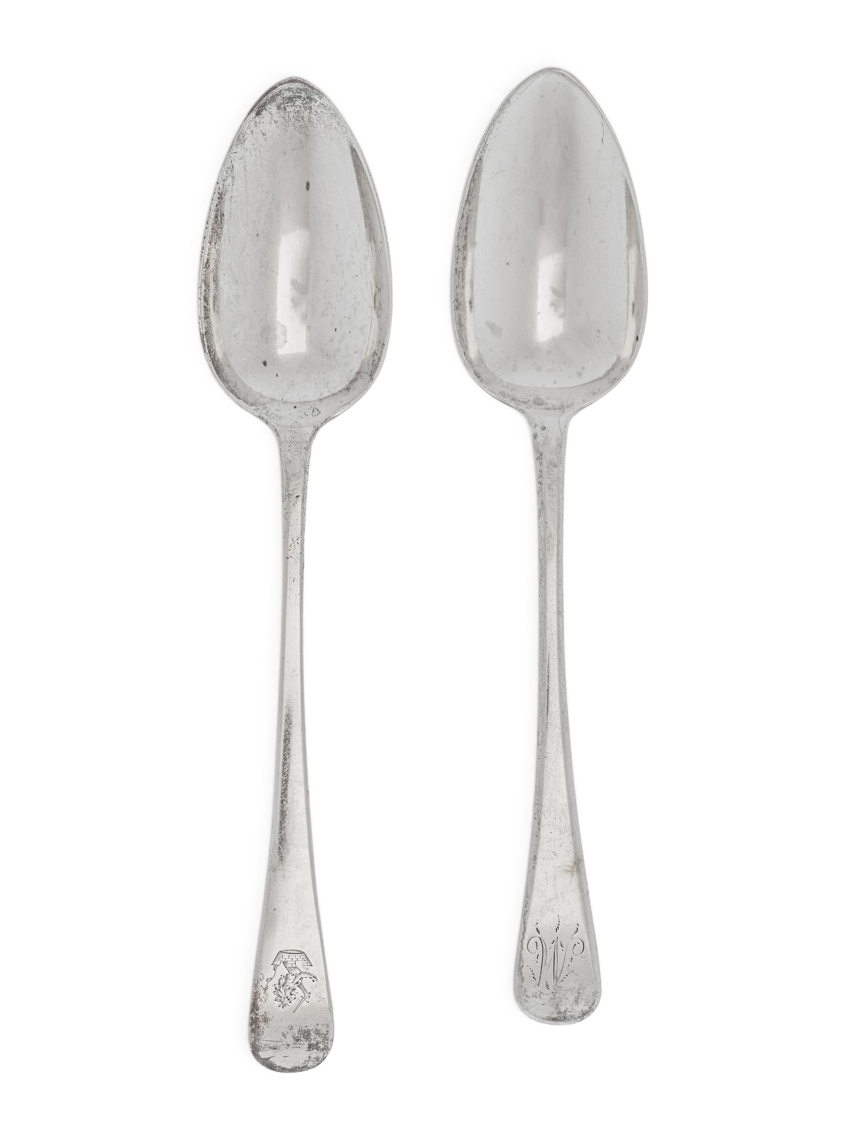 Two George III Silver Serving Spoons
