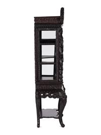 A Japanese Carved Hardwood Display Cabinet