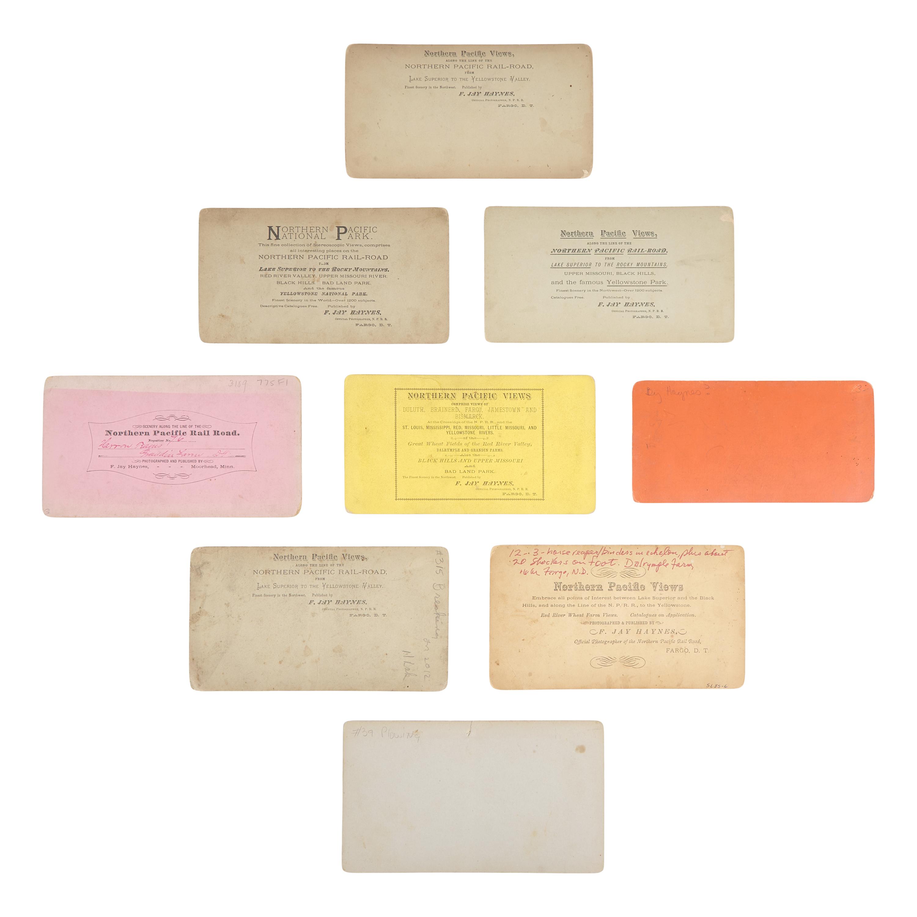 [Americana] Haynes, F. Jay. Group of 9 stereoviews of Bonanza Farms in the Red River Valley