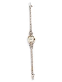 HAMILTON, 14K WHITE GOLD AND DIAMOND WRISTWATCH