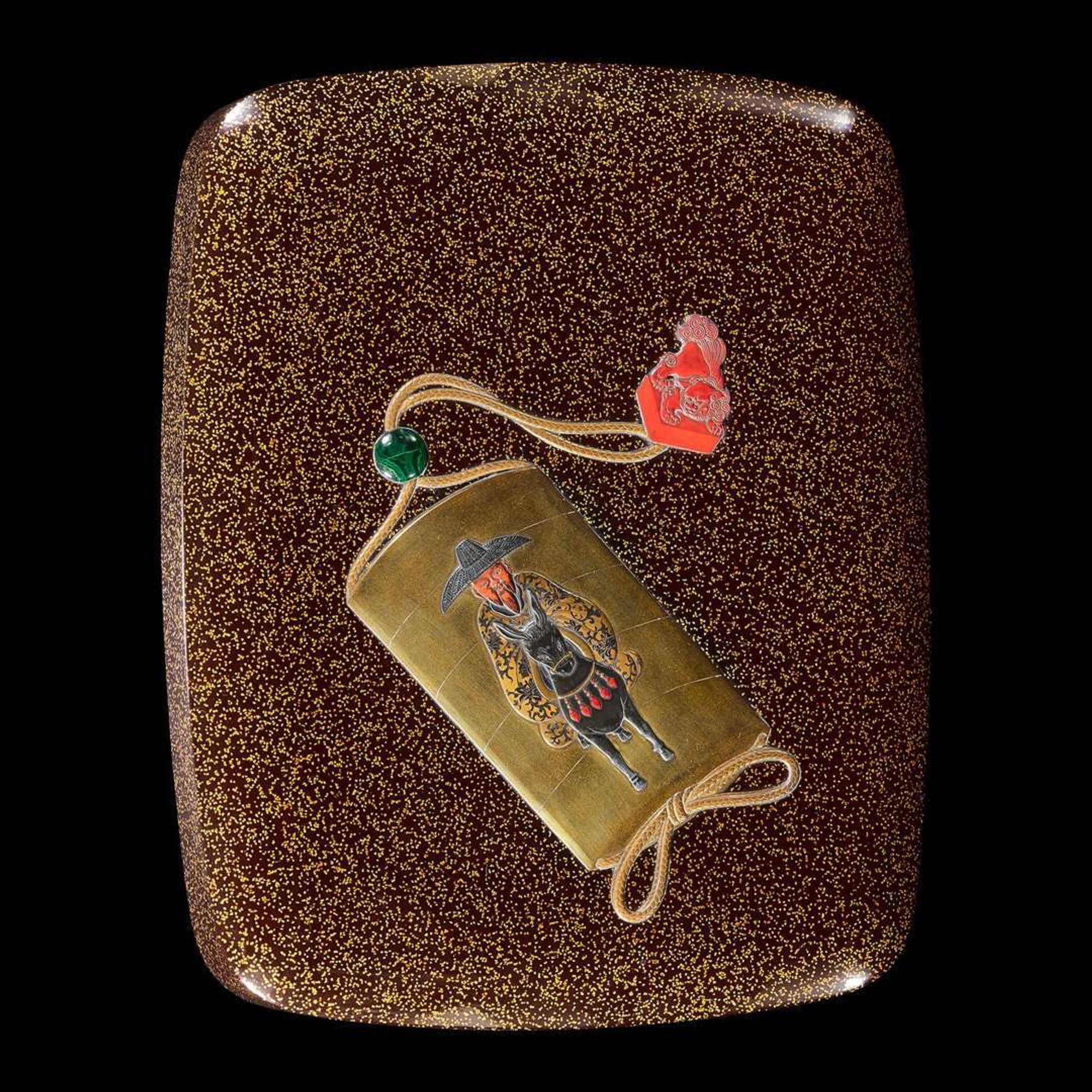 A very finely executed Japanese lacquer "Inro" box 日本时绘"印笼"盒子一件 Meiji period ??