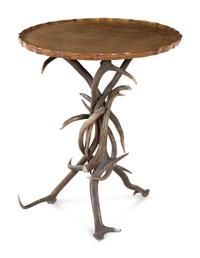 A South German or Austrian Walnut and Antler Table