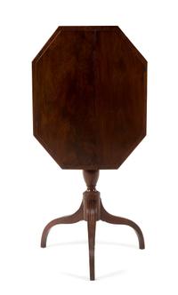 A Late George III Mahogany Tilt-Top Jardiniere Stand Height 29 3/4 x width 26 1/2 x depth 20 3/4 inches. — 19TH CENTURY