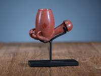 Western Great Lakes Catlinite Pipe Bowl, Eagle Talons