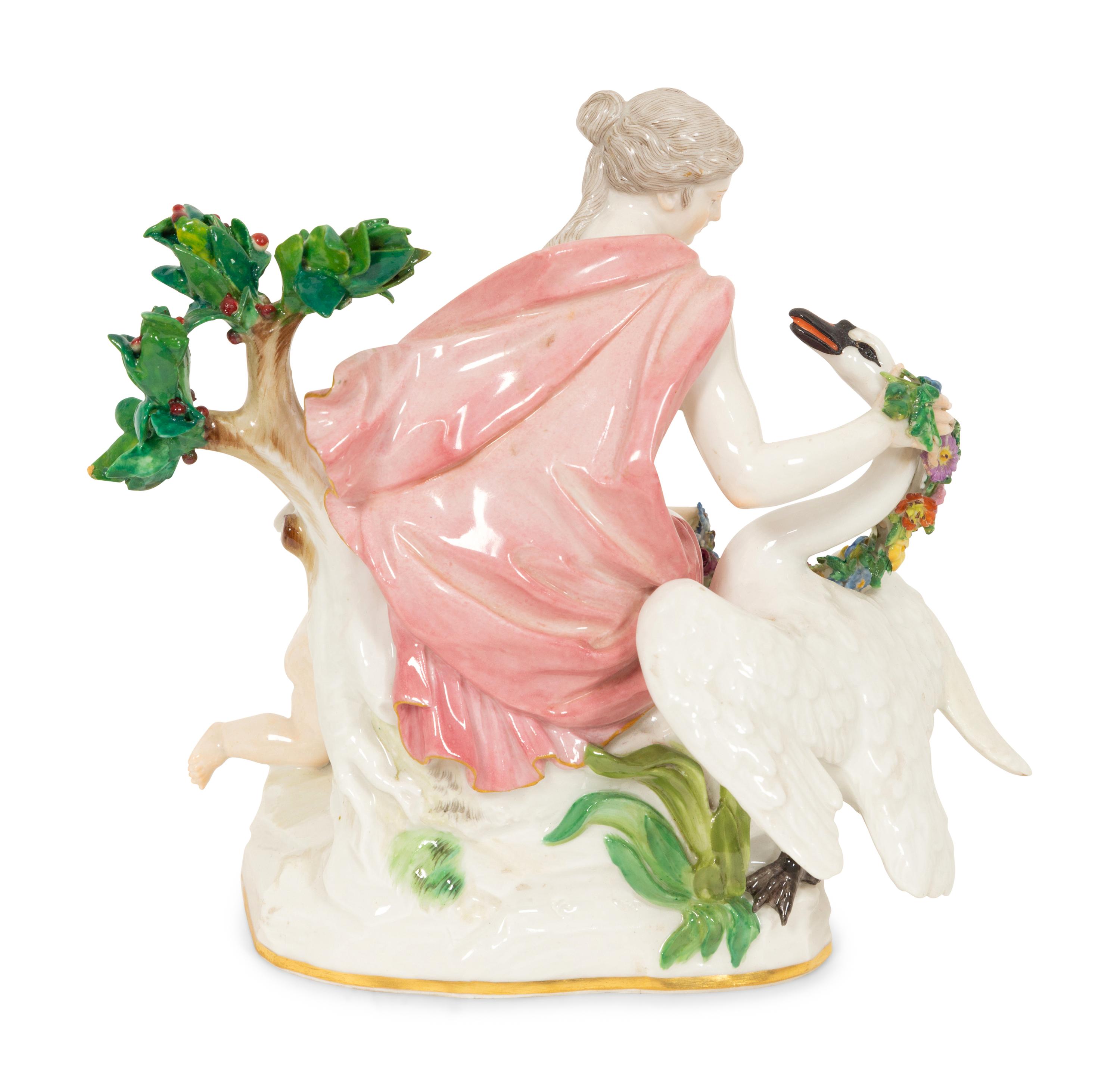 A Meissen Porcelain Figure of Leda and the Swan