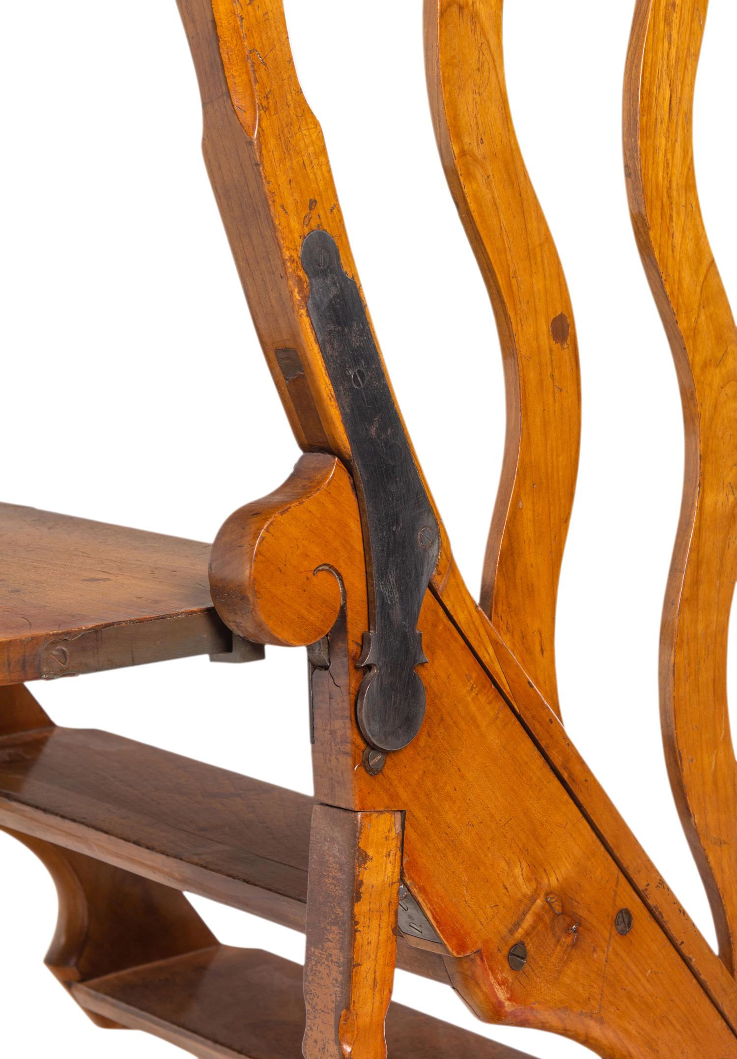 A Set of French Walnut and Fruitwood Library Steps