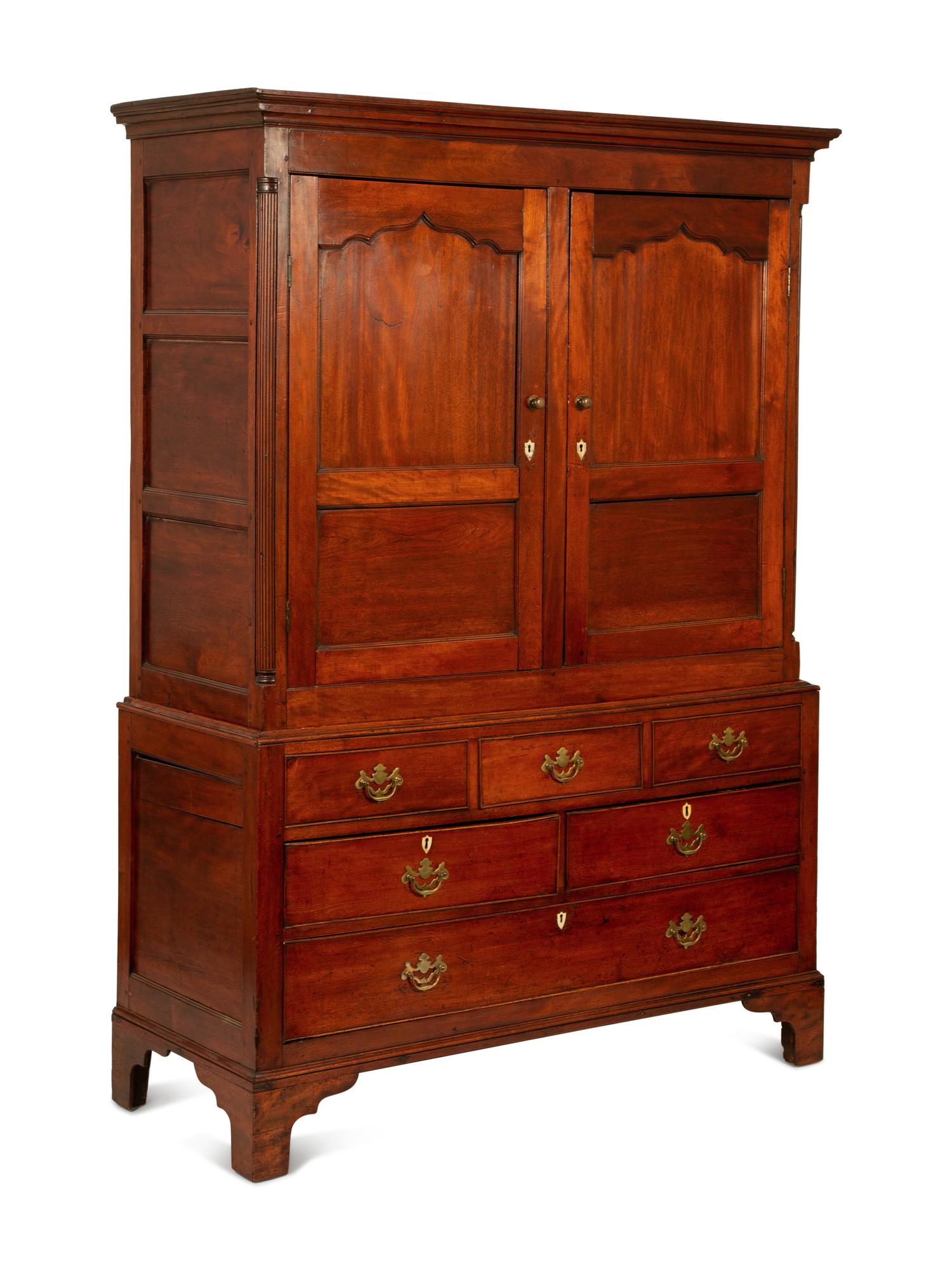 A George II Mahogany Linen Press — 19TH CENTURY