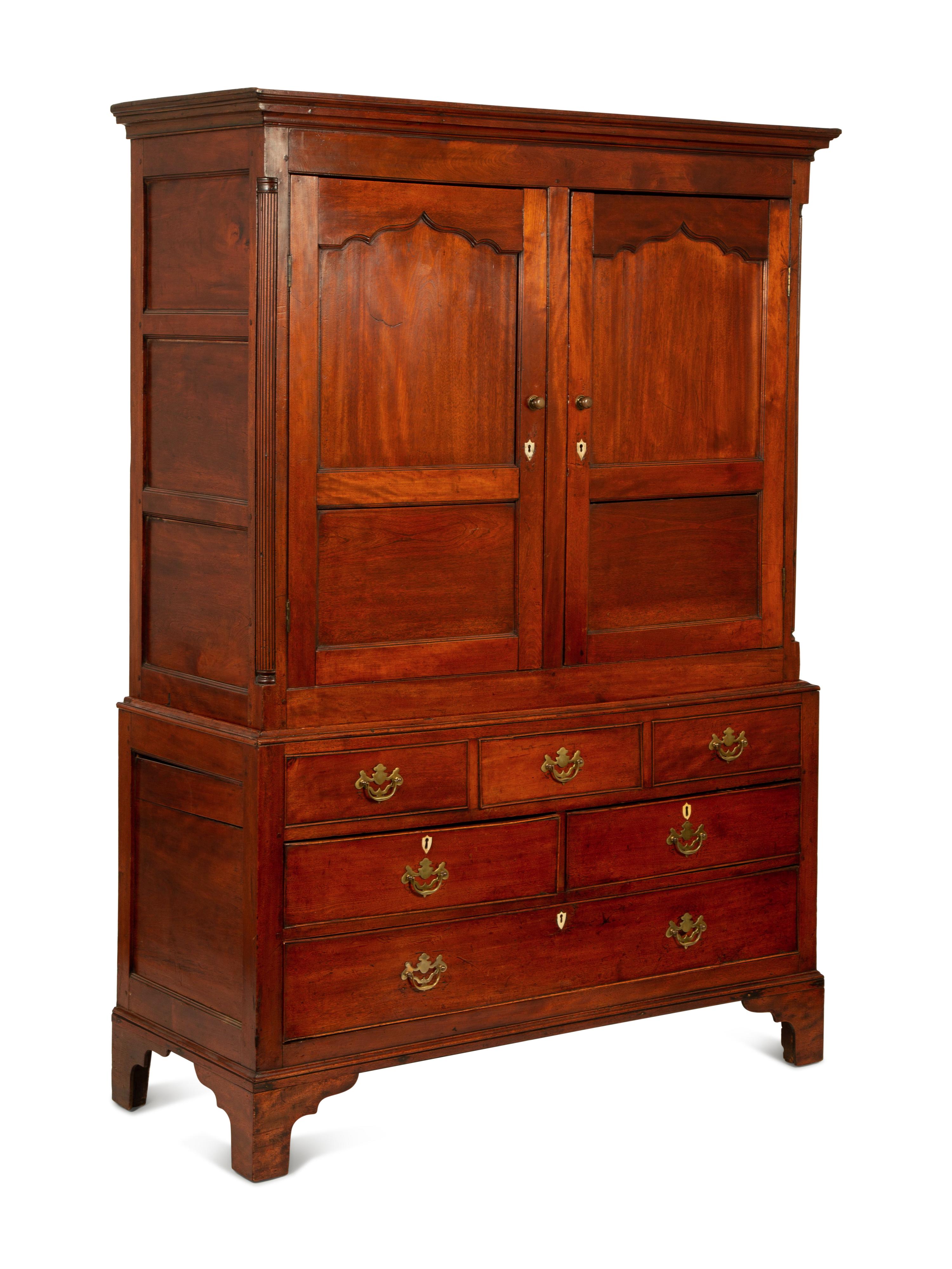 A George II Mahogany Linen Press — 19TH CENTURY
