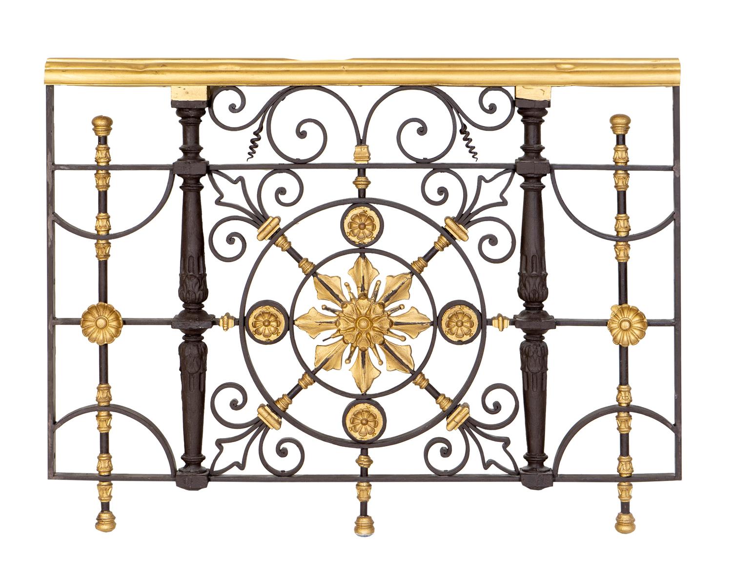 A Neoclassical Style Gilt Metal and Ebonized Railing — 20TH CENTURY