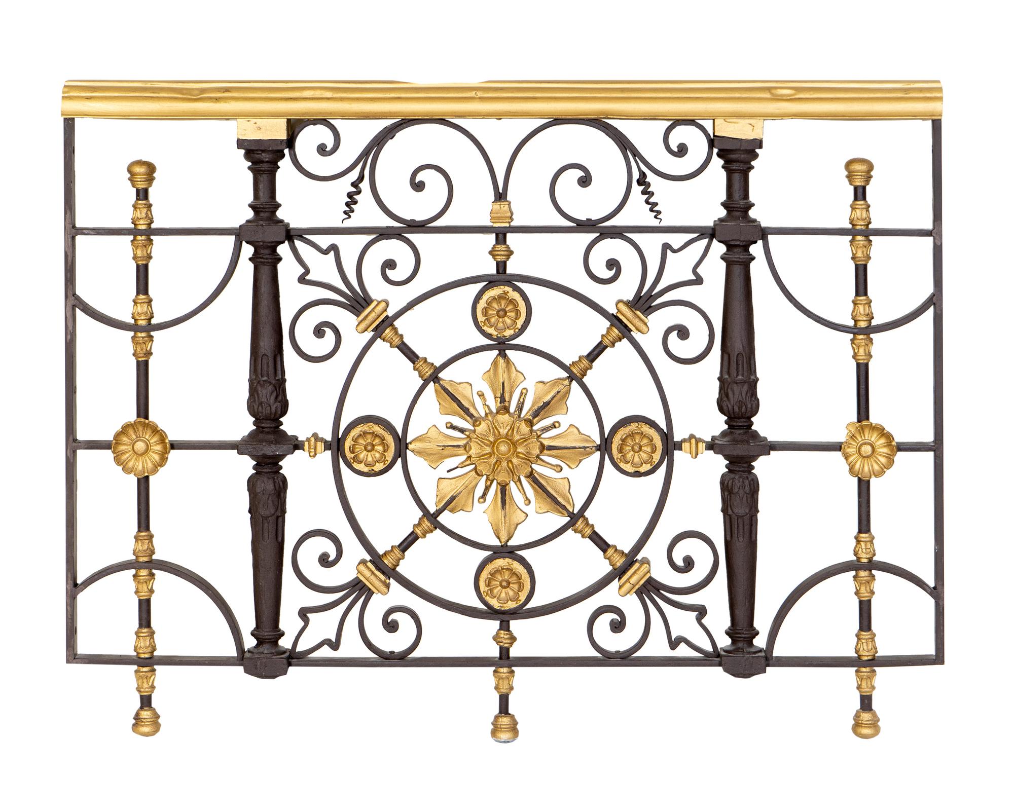 A Neoclassical Style Gilt Metal and Ebonized Railing — 20TH CENTURY