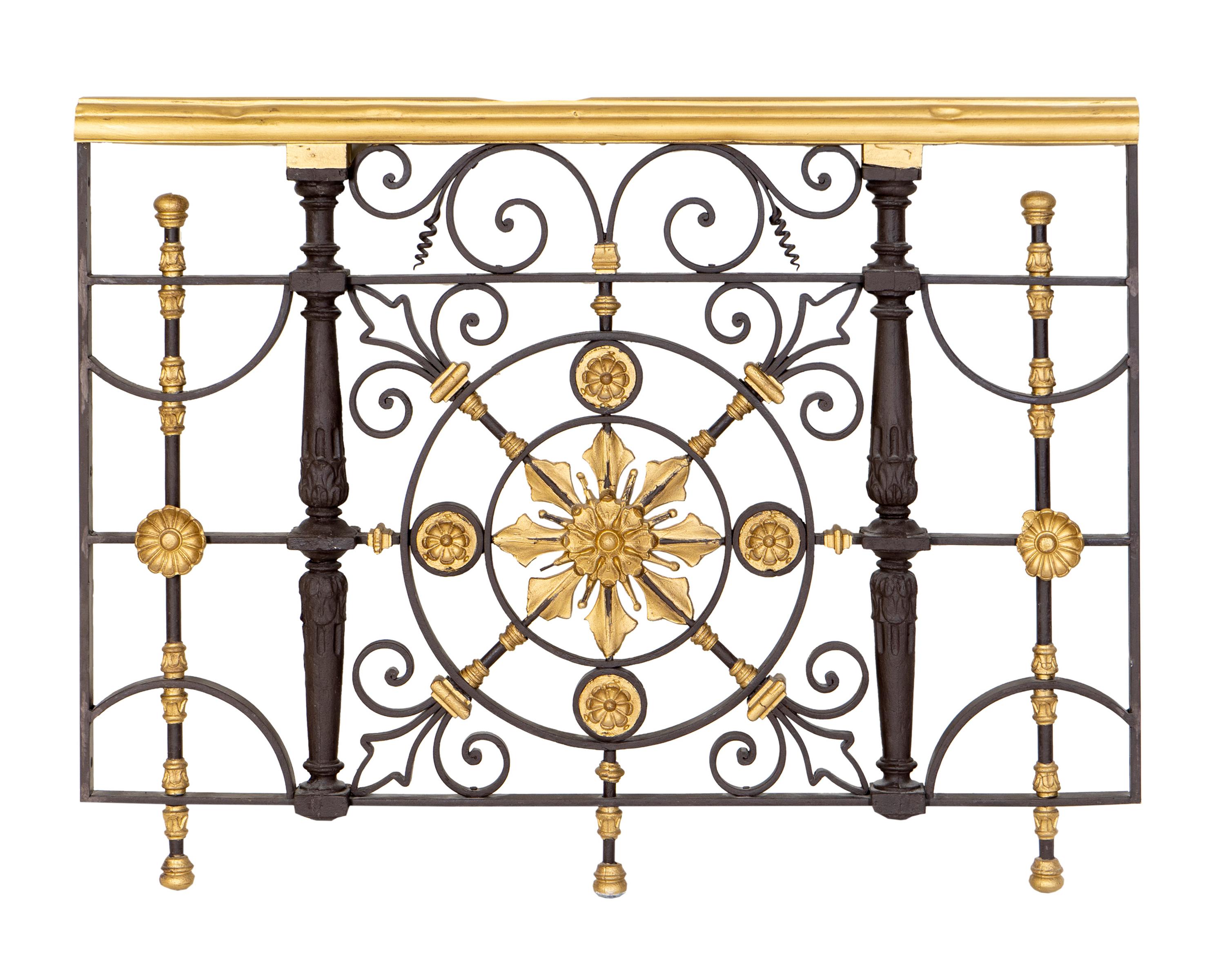A Neoclassical Style Gilt Metal and Ebonized Railing — 20TH CENTURY