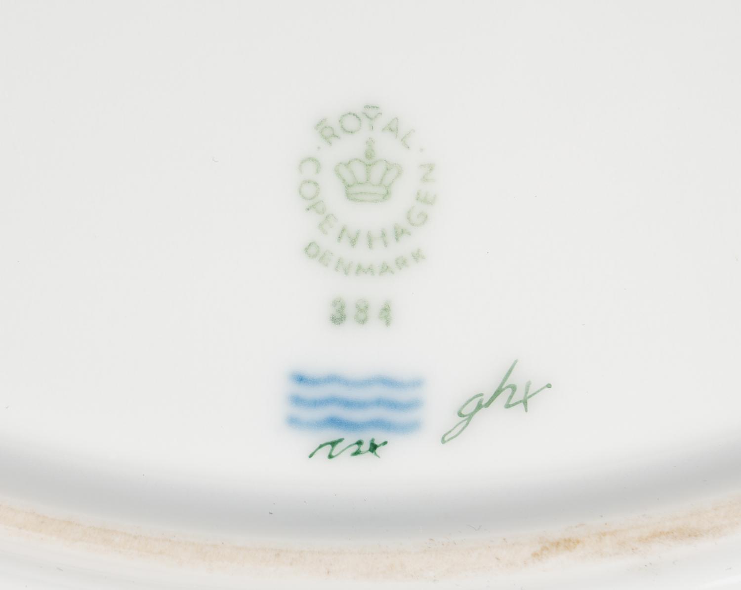 Three Royal Copenhagen Flora Danica Porcelain Serving Articles