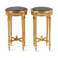 A Pair of French Giltwood End Tables