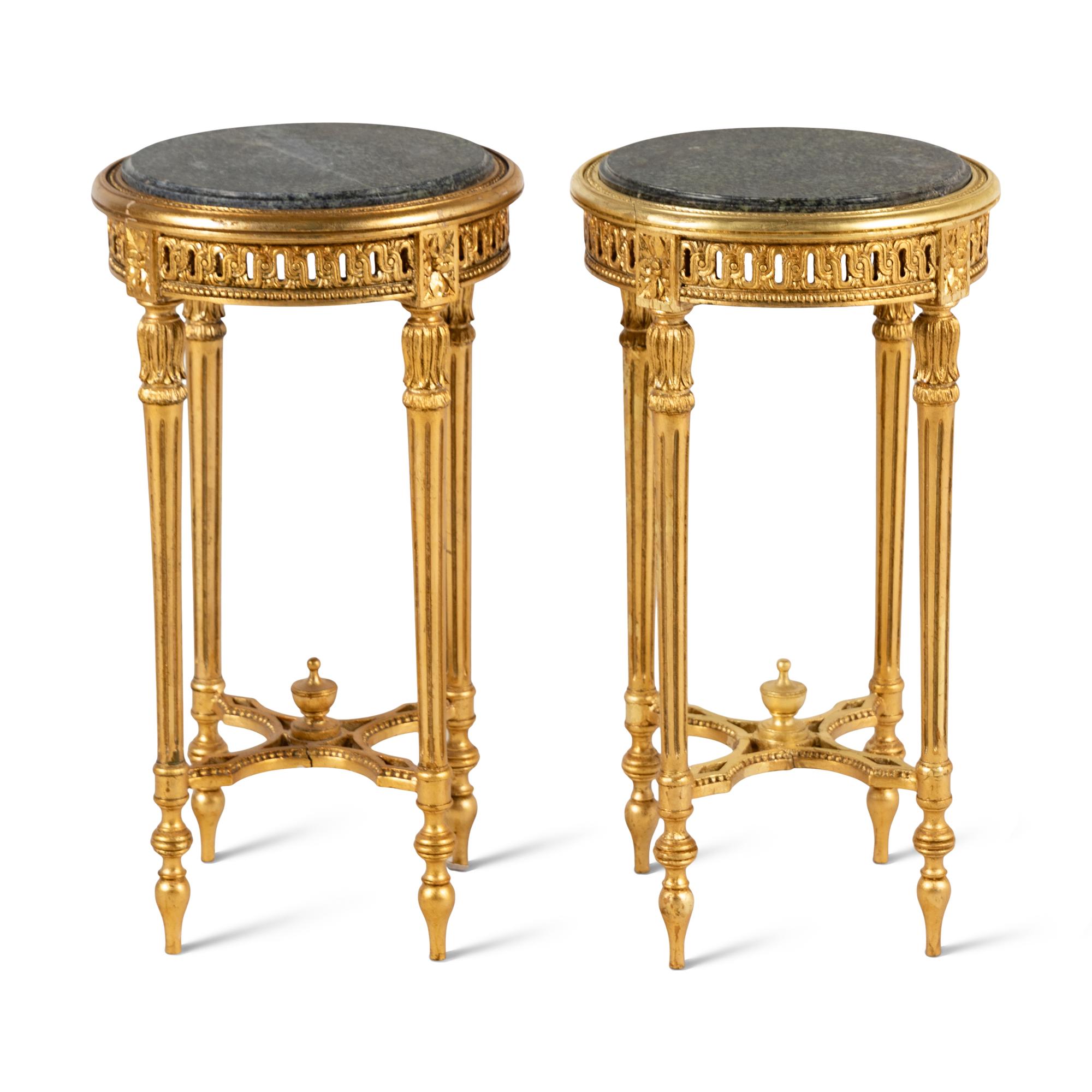 A Pair of French Giltwood End Tables