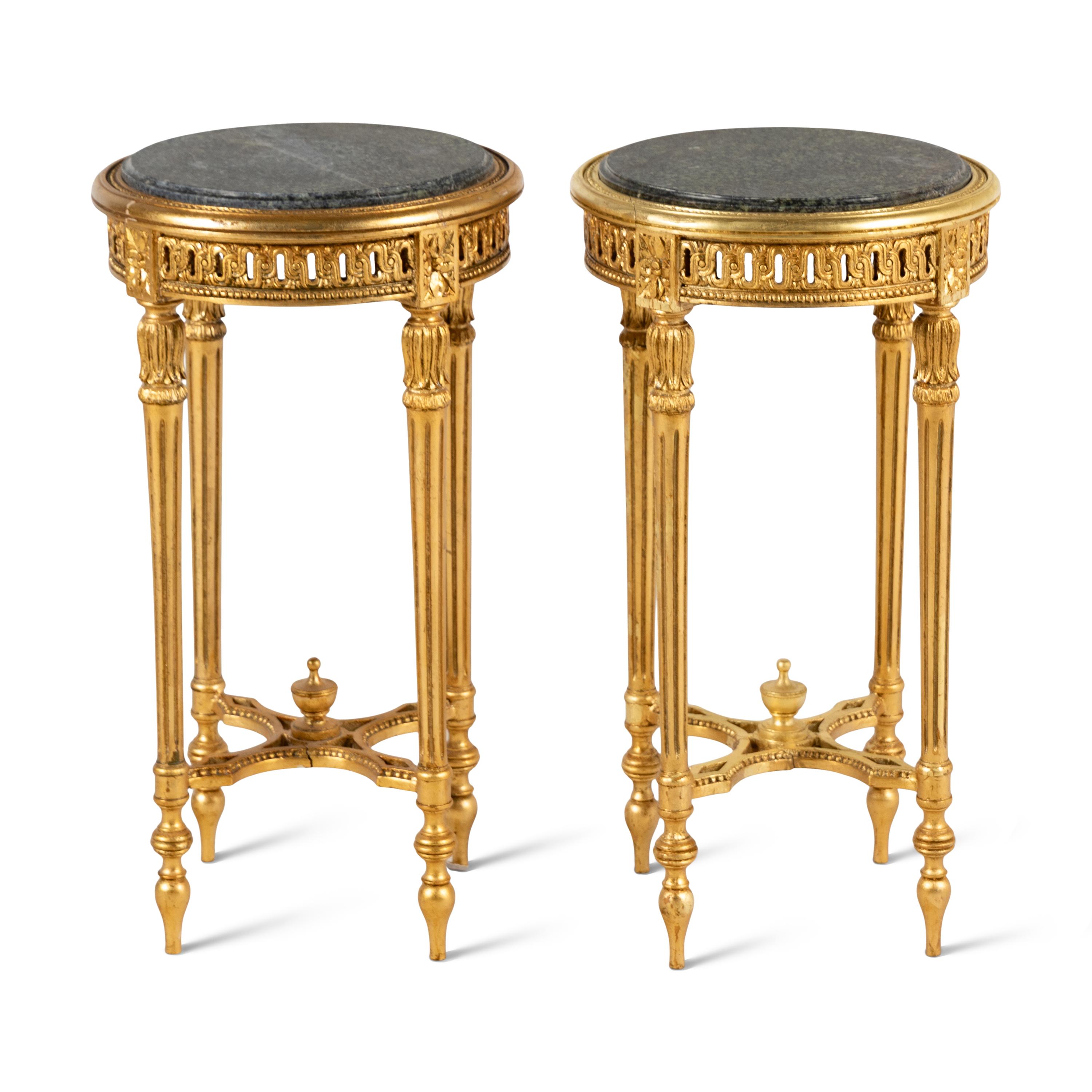 A Pair of French Giltwood End Tables
