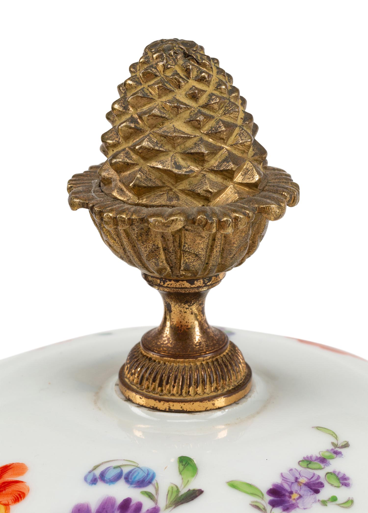 A Pair of Continental Gilt Bronze Mounted Porcelain Jars