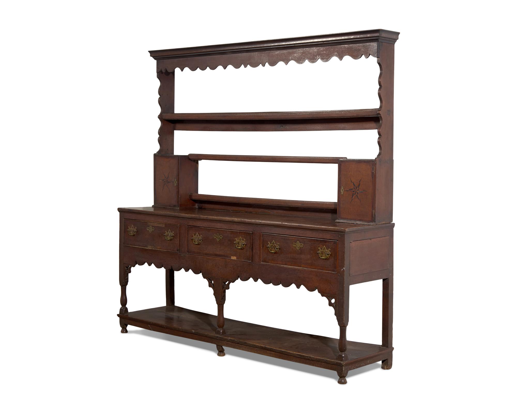 A Welsh George III Inlaid Oak Dresser