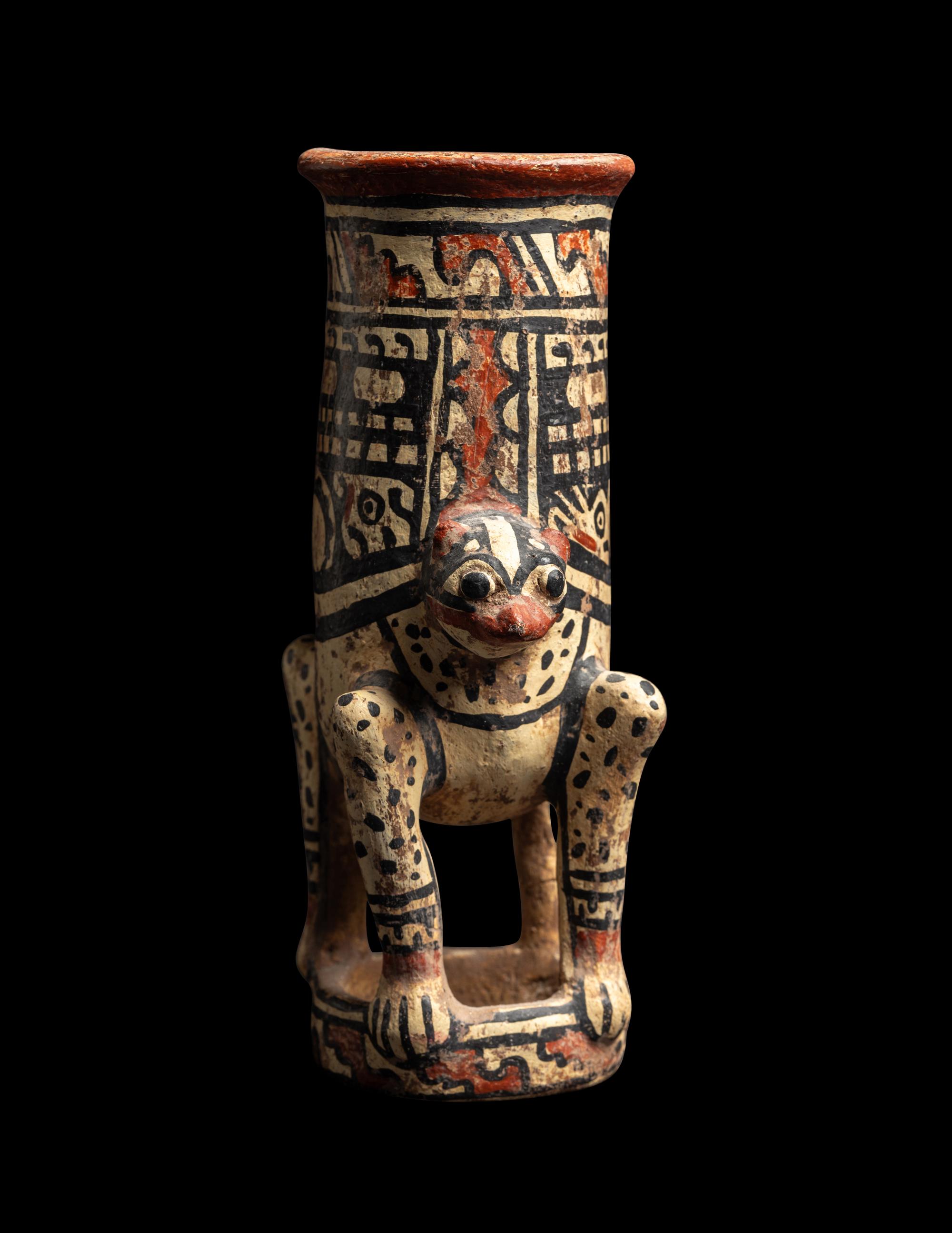 A Chiriqui Polychrome Vessel in the Form of a Monkey