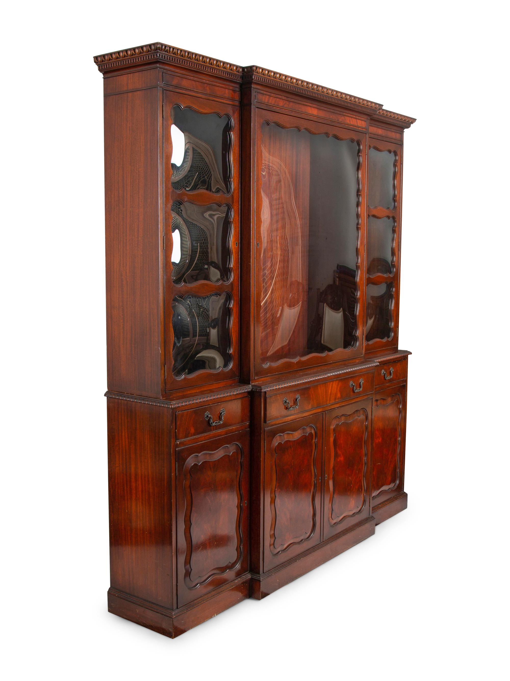 A George III Style Mahogany Breakfront Cabinet