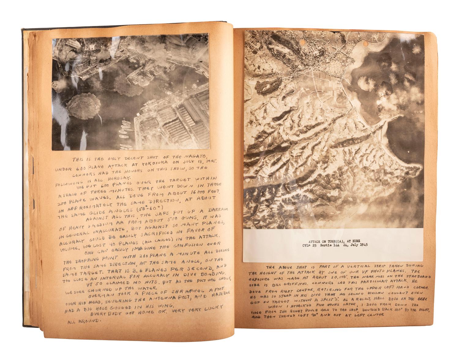 [WORLD WAR II]. Detailed scrapbook of Lieutenant Commander Charles Mason Melhorn, Torpedo Squadron 50.