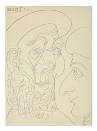 Tête d'Homme (with Deux Têtes verso), 1969 | A Double-Sided Drawing