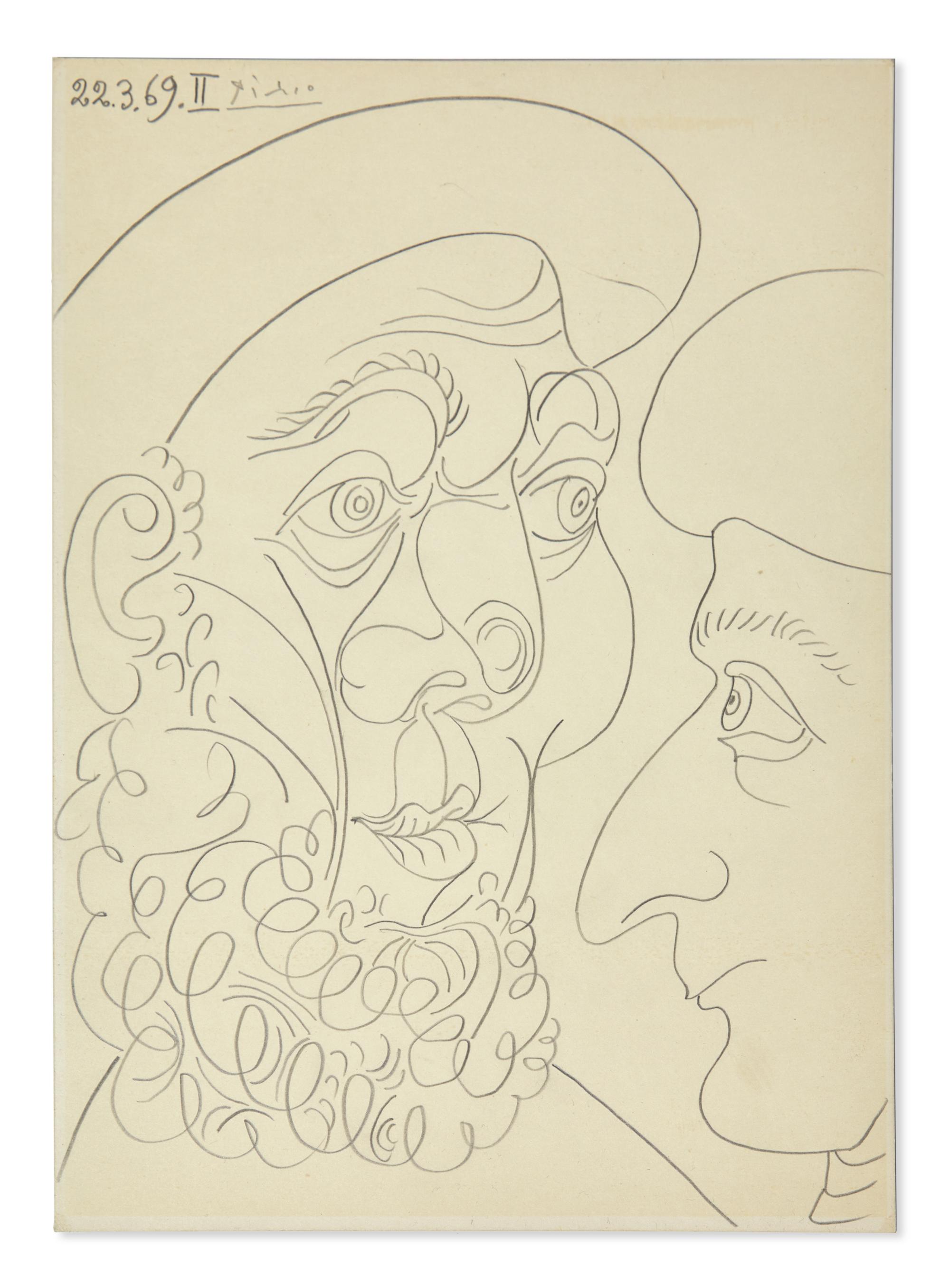 Tête d'Homme (with Deux Têtes verso), 1969 | A Double-Sided Drawing