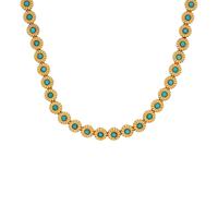 Turquoise and Yellow Gold Necklace