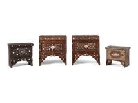 Four Syrian Mother-of-Pearl Inlaid Boxes