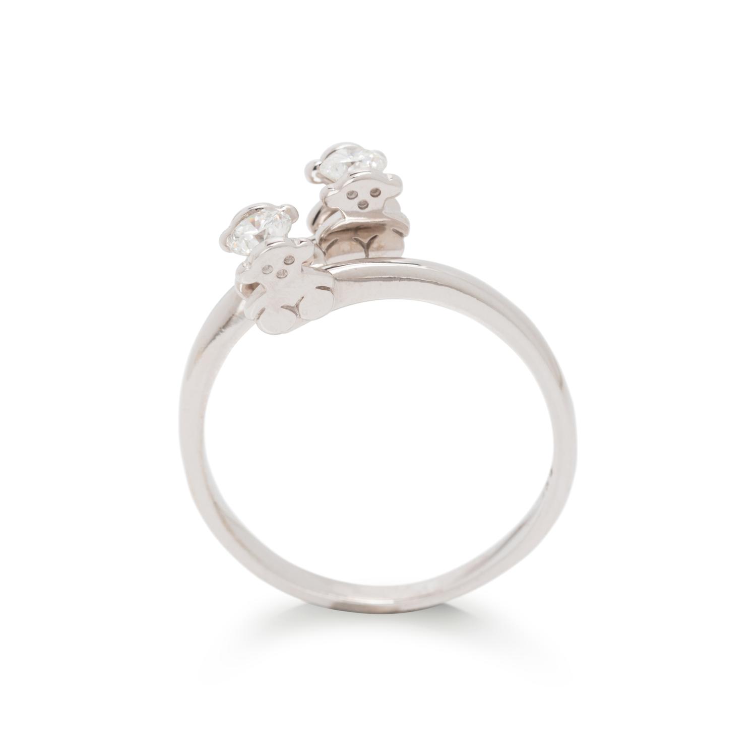 TOUS, WHITE GOLD AND DIAMOND BYPASS RING
