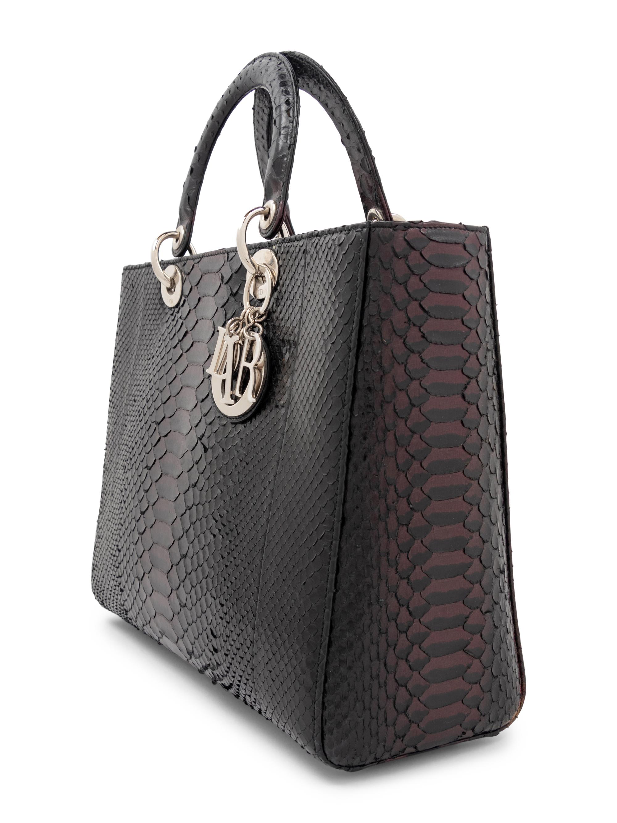 Christian Dior Black Python Medium Lady Dior Bag, 2011