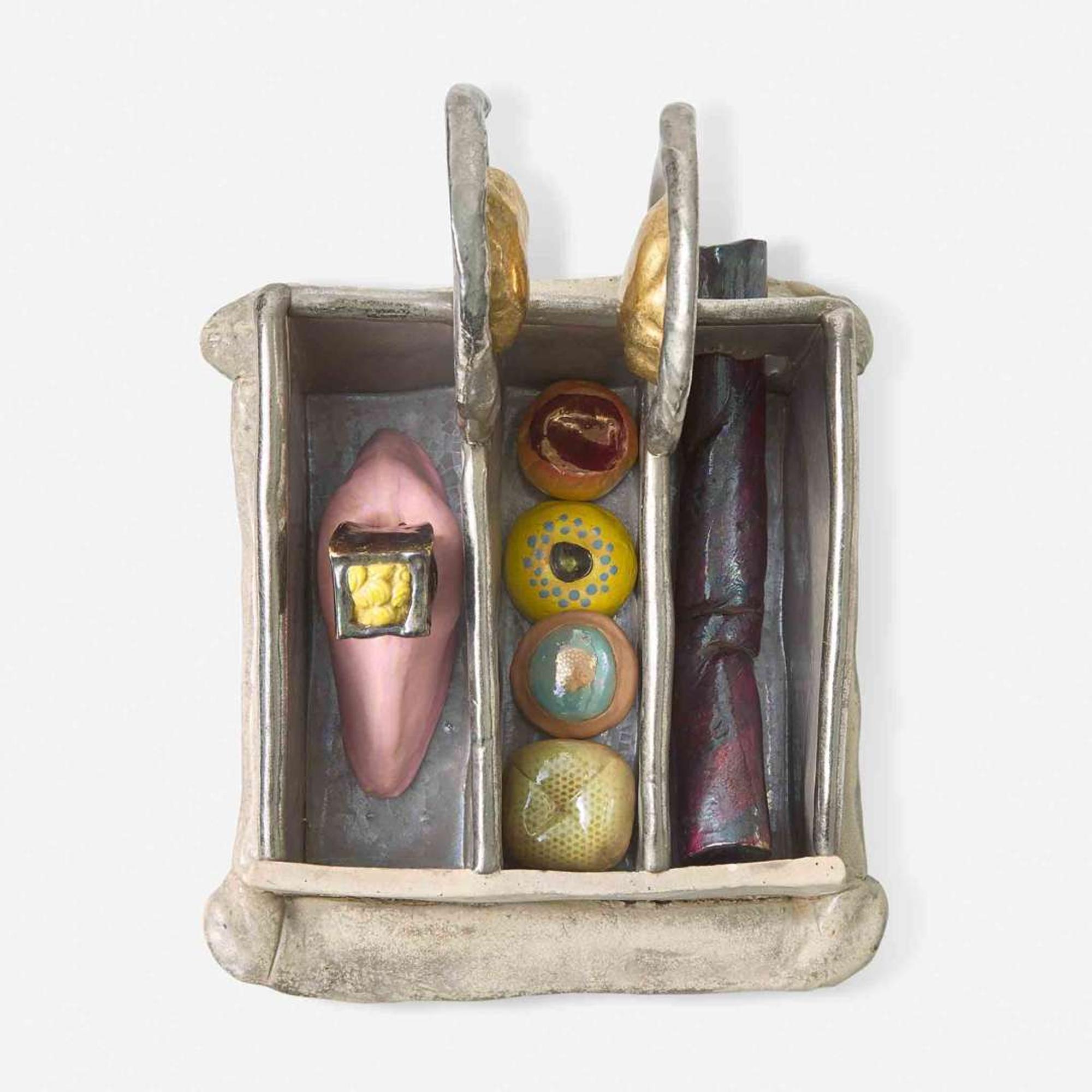 Jackie Rice (American, b. 1941) Painted Ceramic Biscuit Box, USA, circa late 1960s