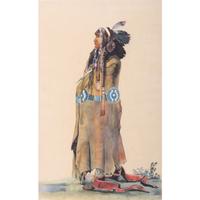 A Watercolor and Two Prints, in the manner of Karl Bodmer