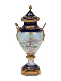 A Gilt Bronze Mounted Sèvres Style Porcelain Urn