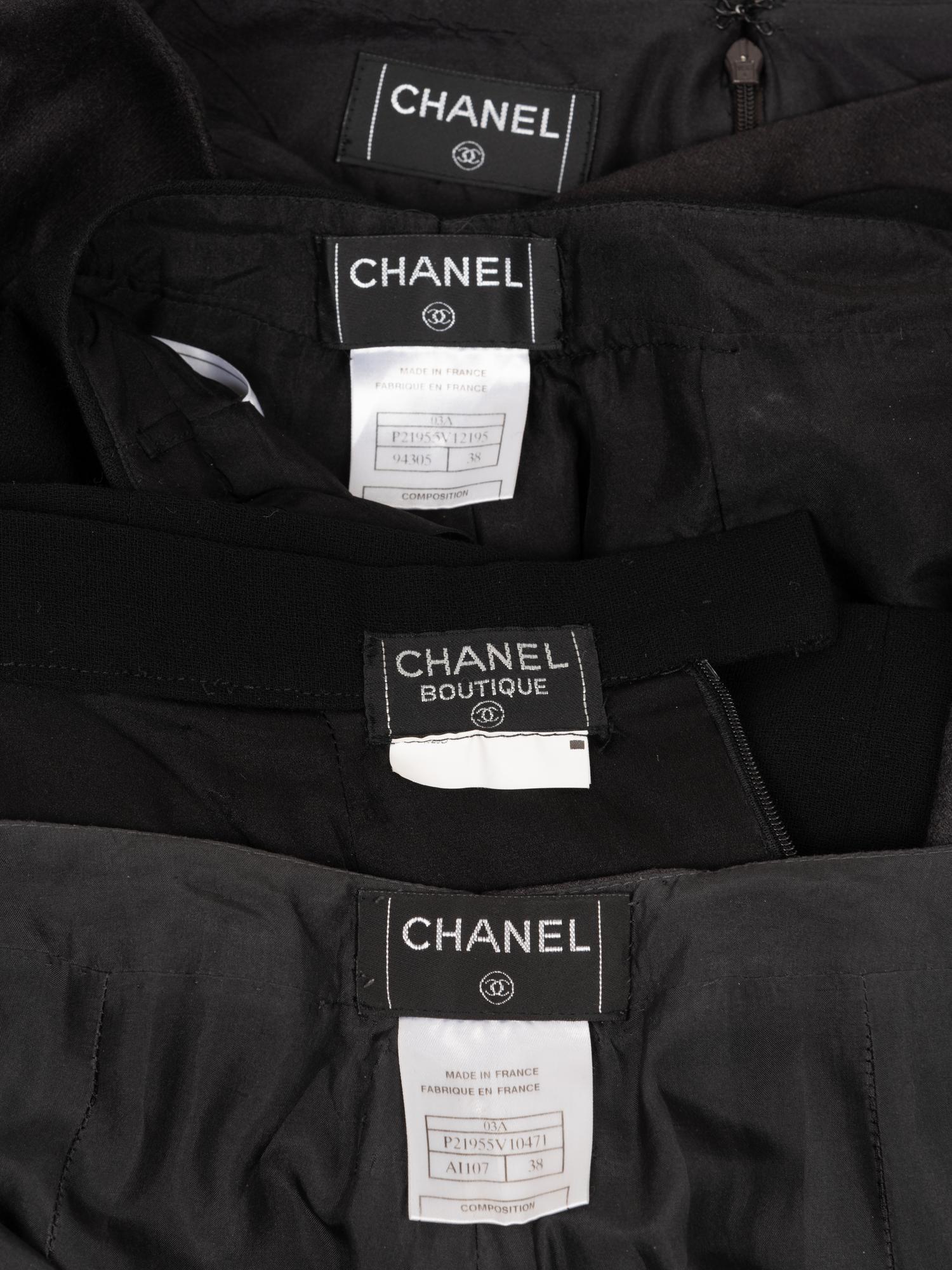 Four Chanel Bottom Separates: Two Pants and Two Skirts, 1990-2010s