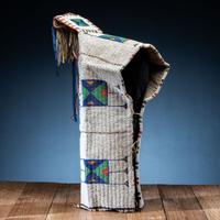 Sioux Child's Beaded Hide Cradle