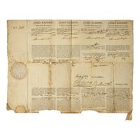 [Presidential] Madison, James. Signed Four-Language Ship's Passport