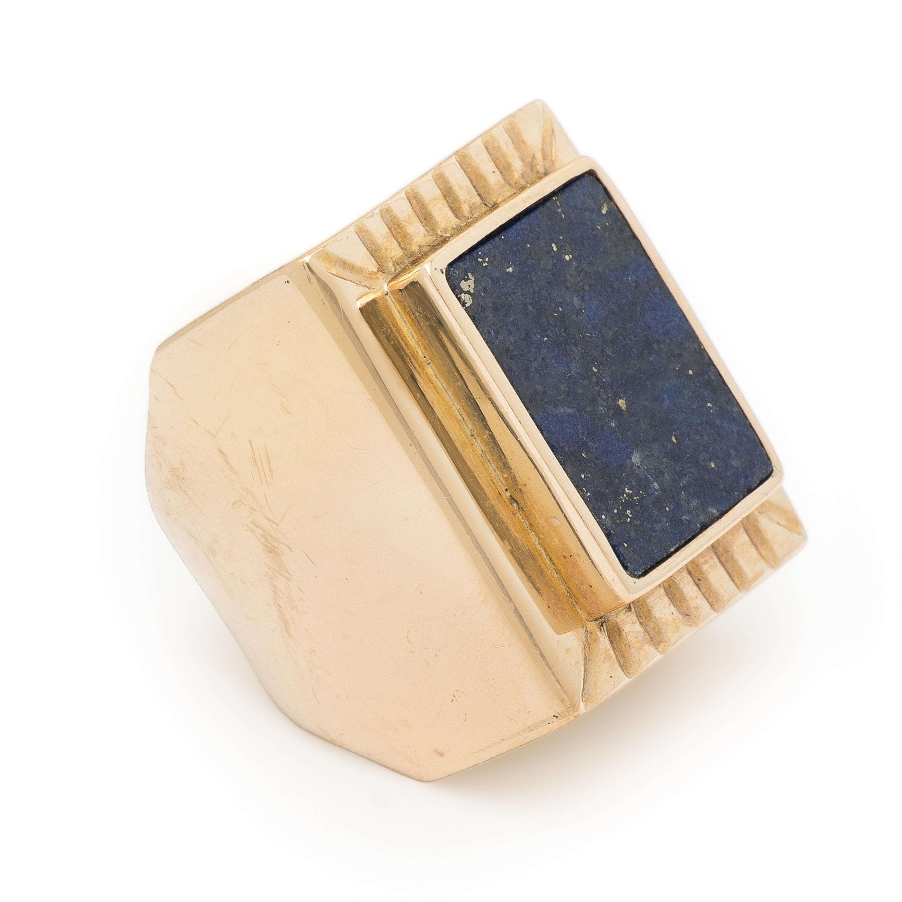 Lapis Lazuli and Yellow Gold Ring