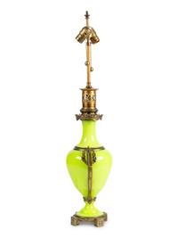 A French Opaline Glass Vase Mounted as Lamp