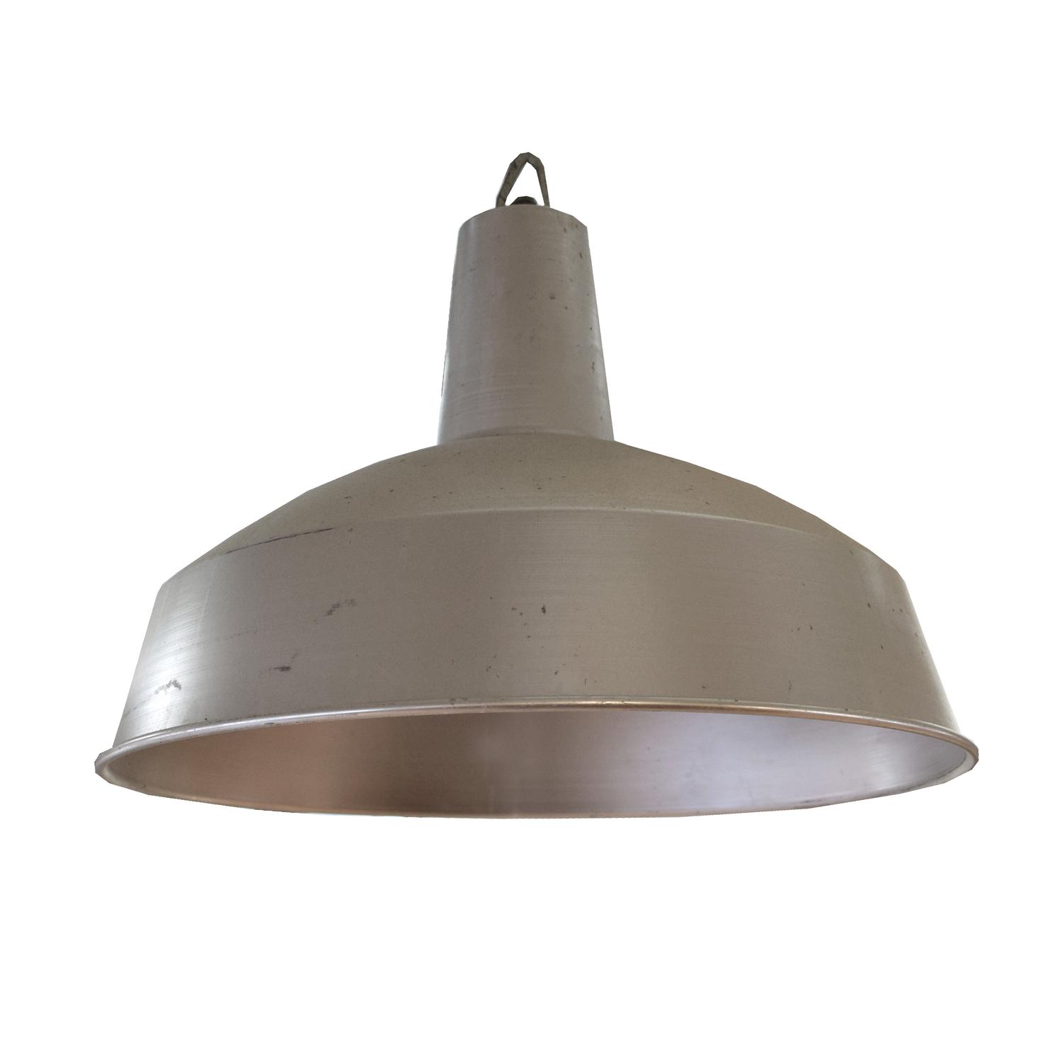 A Set of Six Industrial Aluminum Lighting Fixtures 17.5" W x 17.5" D x 14" H — France, Circa 1960