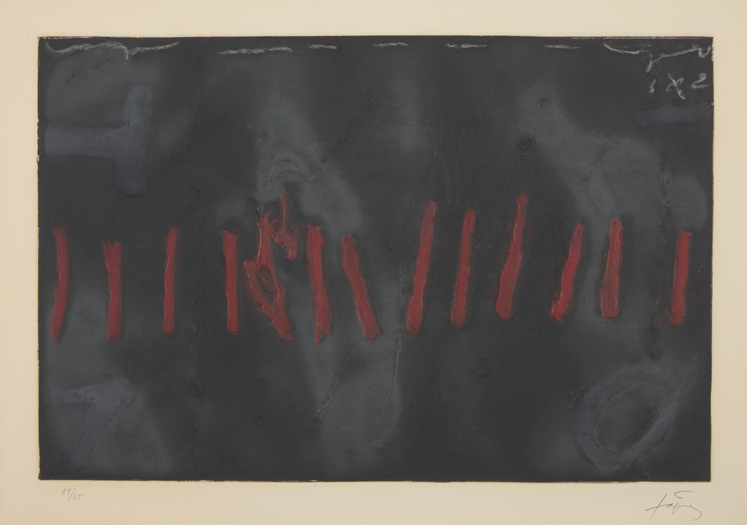 Antoni Tàpies (Spanish, 1923-2012) — Ratlles Vermelles , 1979
