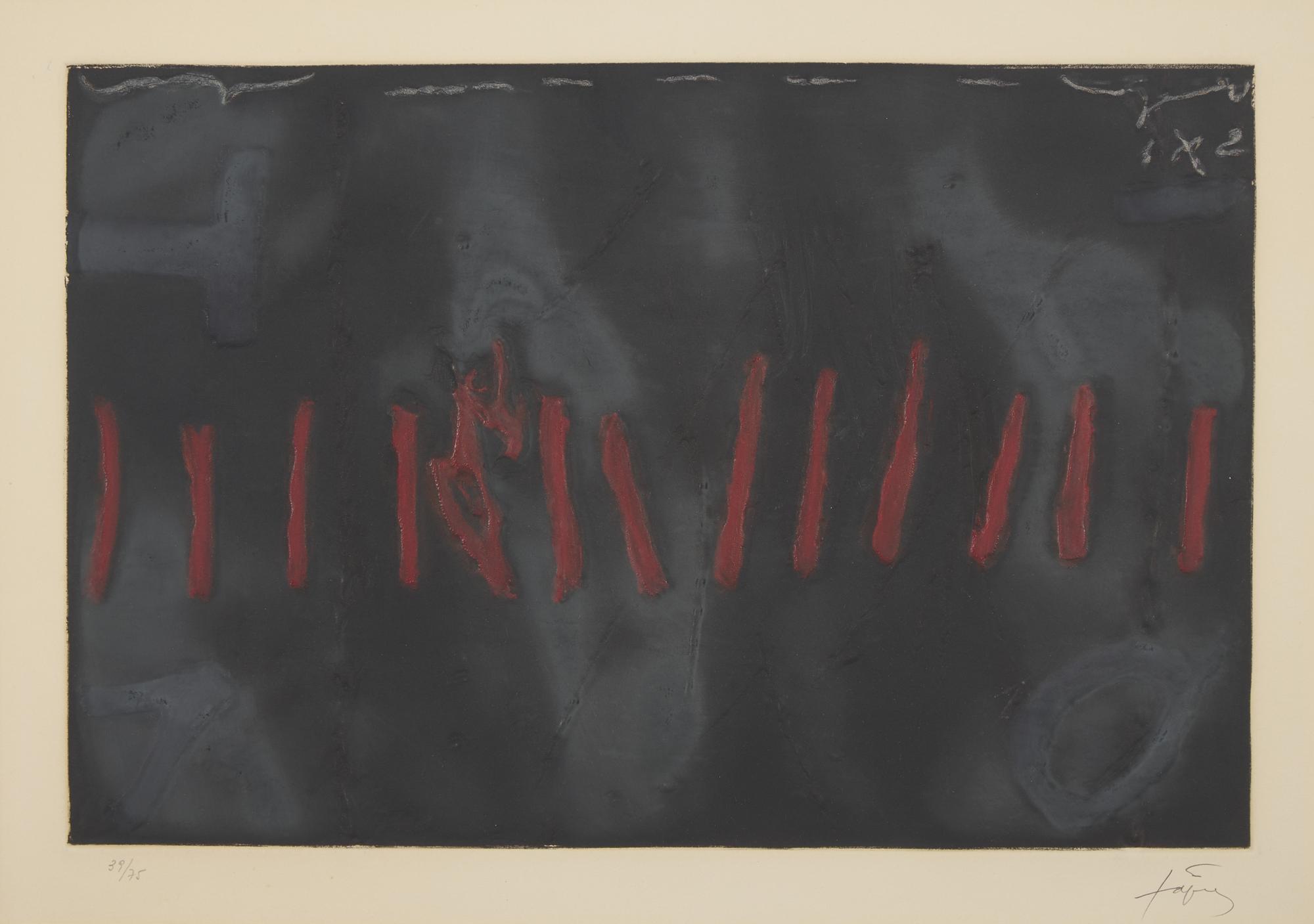 Antoni Tàpies (Spanish, 1923-2012) — Ratlles Vermelles , 1979
