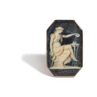 GEORGIAN, ROSE GOLD AND PORTRAIT MINIATURE RING