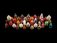 Thirty-Eight Chinese Glass and Hardstone Snuff Bottles
