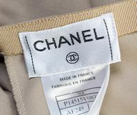A Chanel Khaki Pleated Skirt, Size 40.