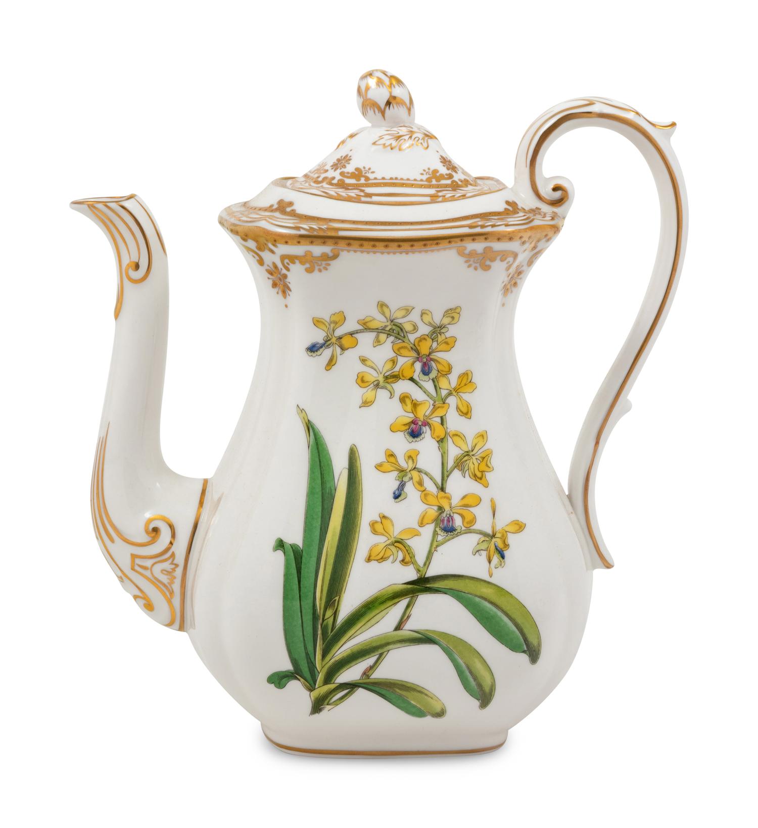 A Spode Stafford Flowers Porcelain Four-Piece Tea and Coffee Service