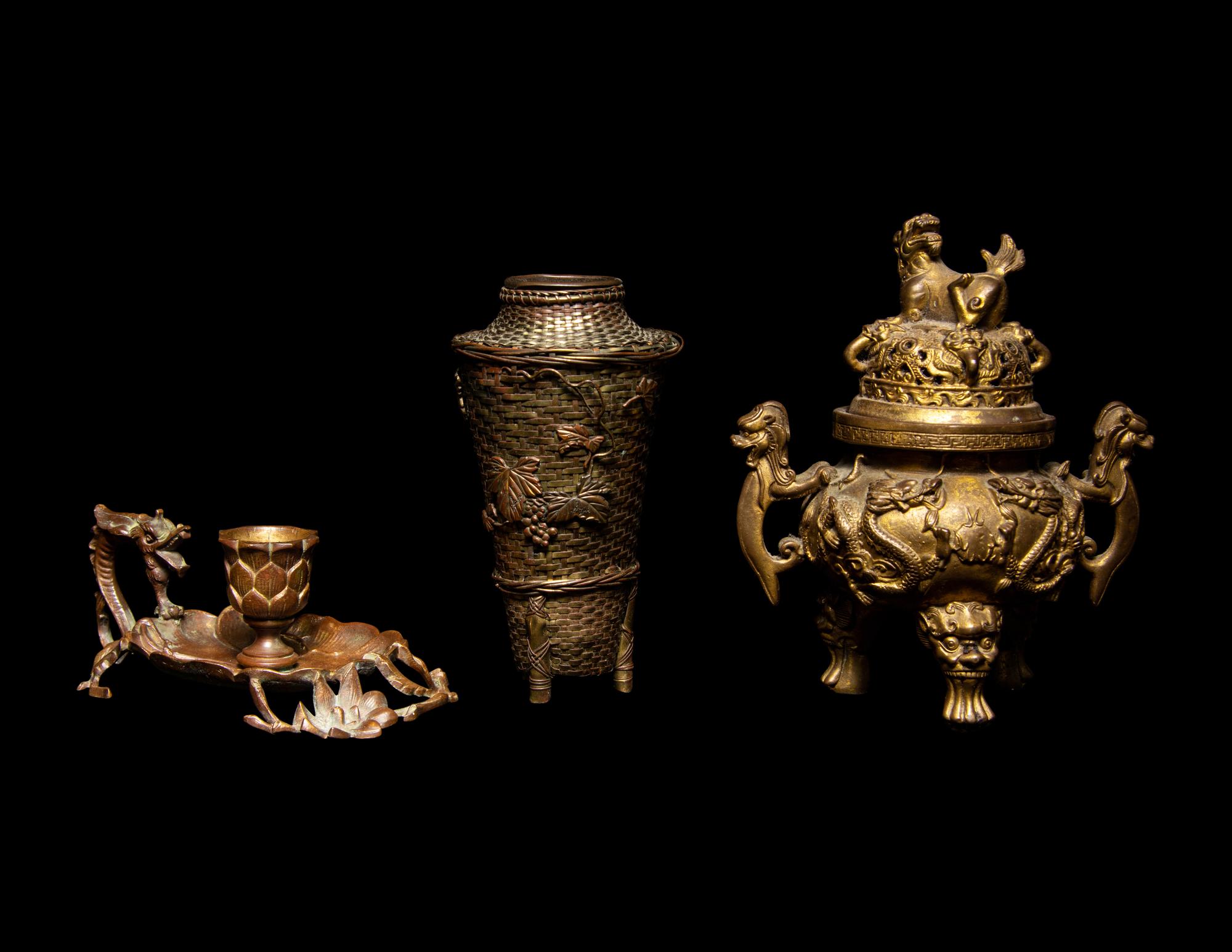 Six Chinese and Japanese Bronze Articles