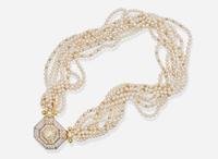 A Multi-Strand Pearl Necklace with Detachable Clasp