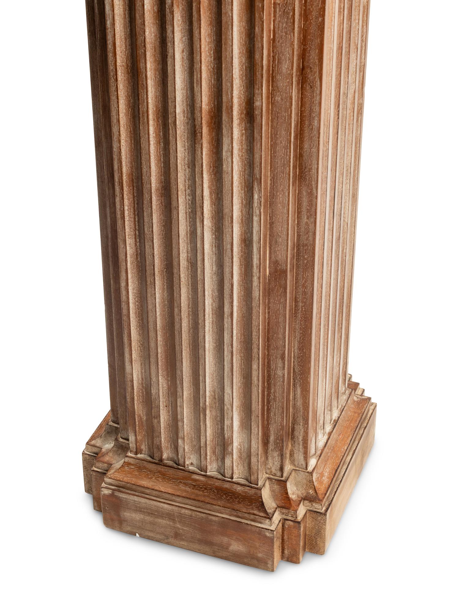 A Continental Carved Wood Figure of a Saint with an Associated Pedestal