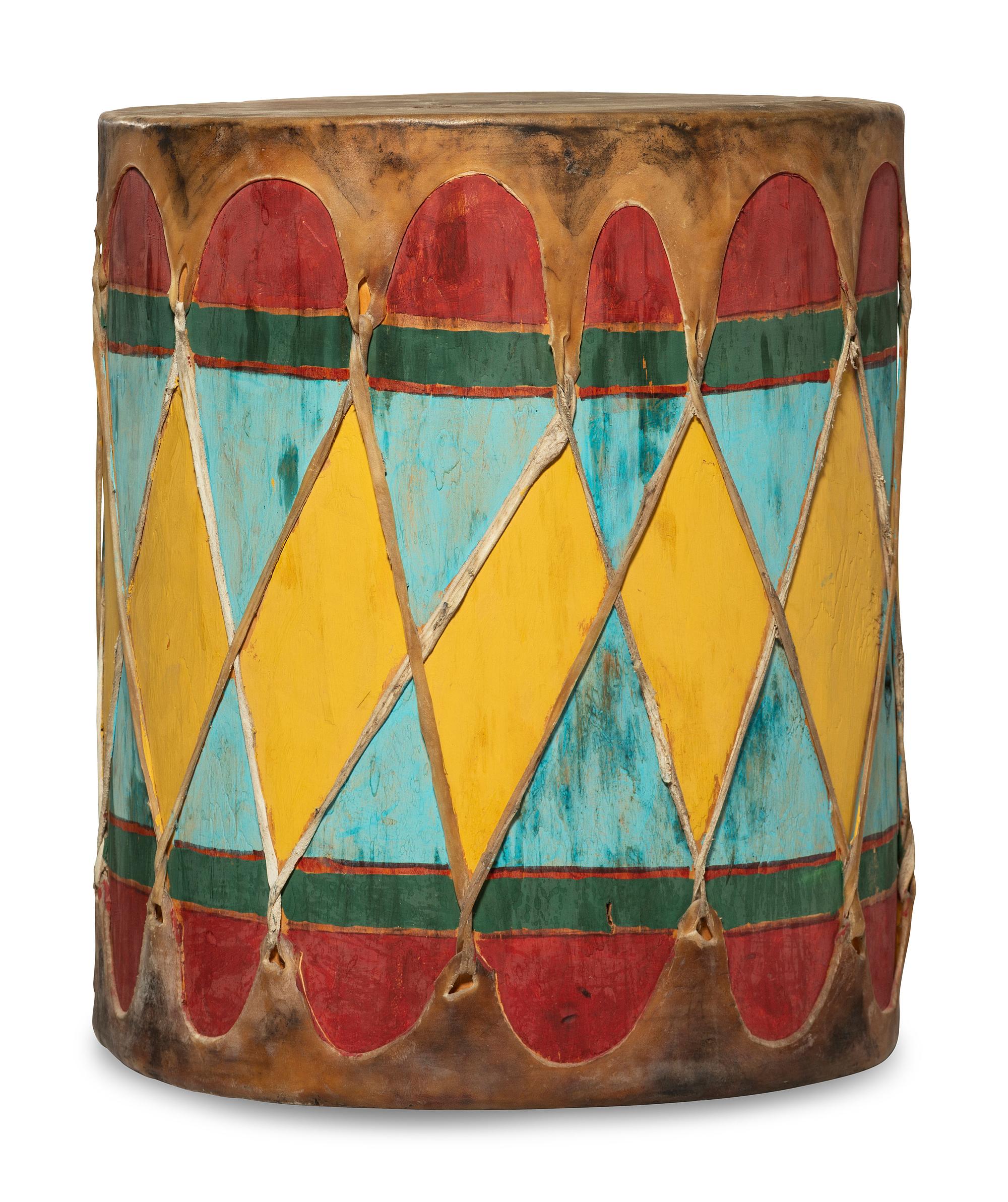 Pueblo Painted Drum